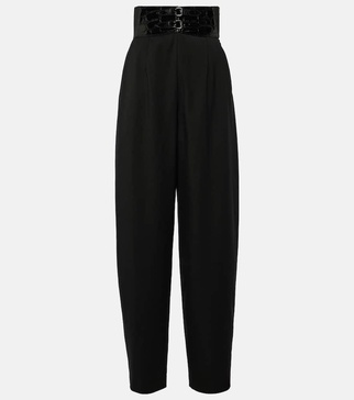 High-rise wool wide-leg pants