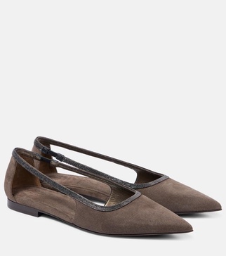 Monili suede ballet flats