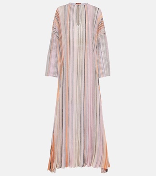 Striped lamé kaftan