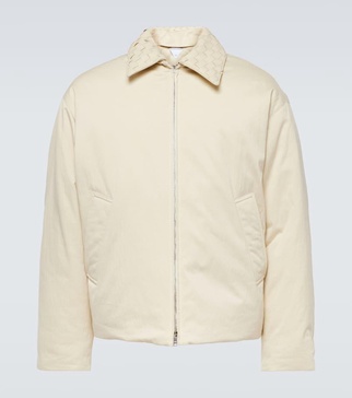 Intrecciato cotton-blend twill down jacket