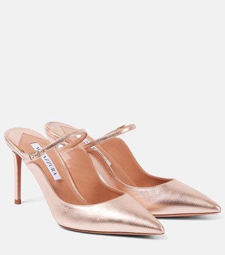 Bellezza 85 metallic leather mules