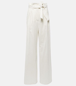 Xero pinstripe cotton and silk palazzo pants