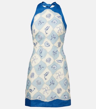 Pia printed linen minidress