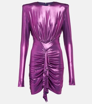 Draped satin jersey minidress