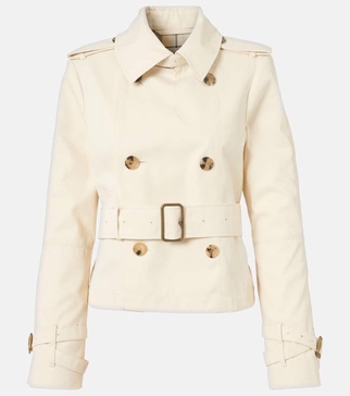 Cropped gabardine trench coat