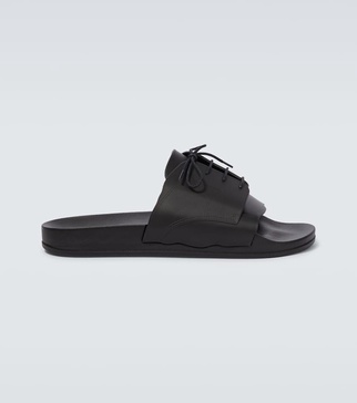 Lace-up rubber slides