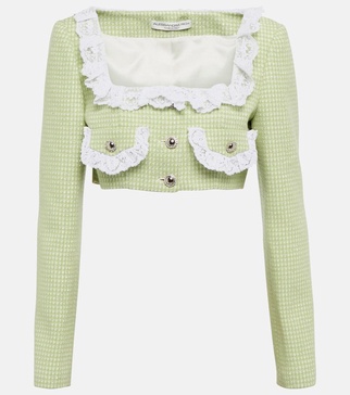 Cropped wool-blend jacket
