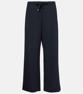Argenta wool crêpe gabardine straight pants