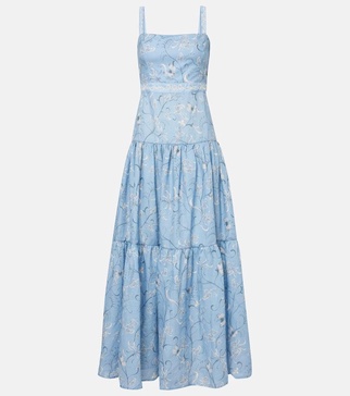 Lima Lymanopoda appliqué cotton maxi dress