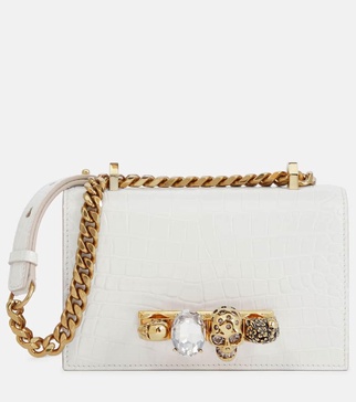 Jewelled Satchel Mini leather crossbody bag