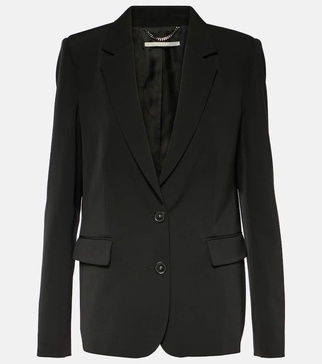 Single-breasted wool blend blazer