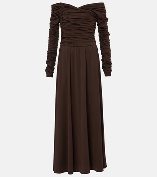 Charlotte off-shoulder jersey maxi dress