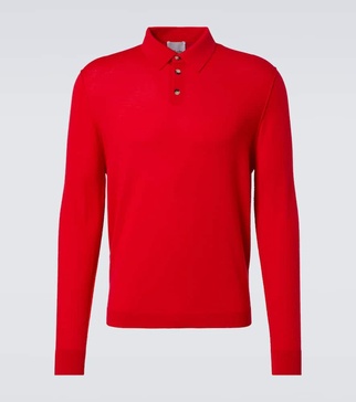 Virgin wool polo sweater