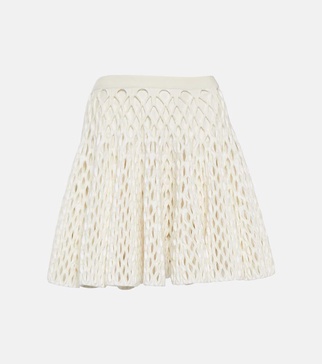 High-rise knit miniskirt
