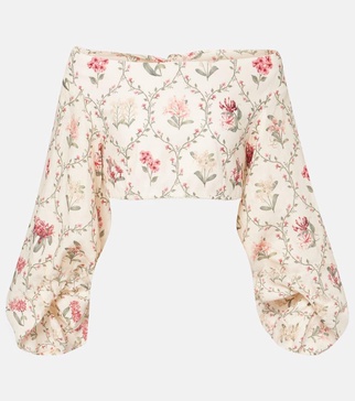 Floral linen top