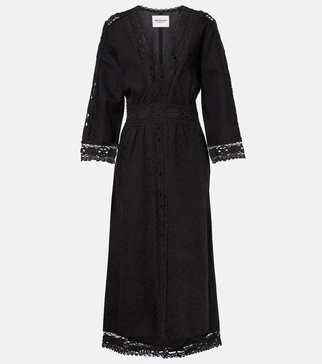 Veona linen and cotton midi dress