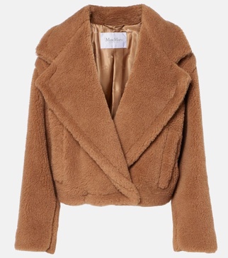 Gardone camel hair and silk teddy coat