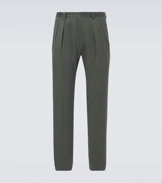 Elba silk and cashmere gabardine straight pants
