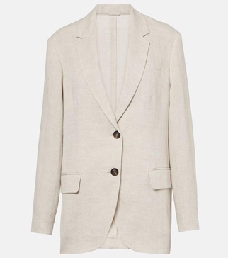 Linen-blend blazer
