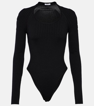 Ribbed-knit bodysuit