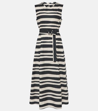 Esmeralda striped cotton midi dress