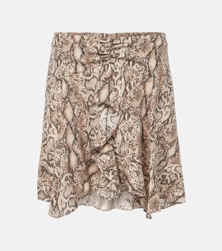 Ozany snake-print silk-blend miniskirt