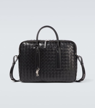 Getaway Intrecciato leather briefcase