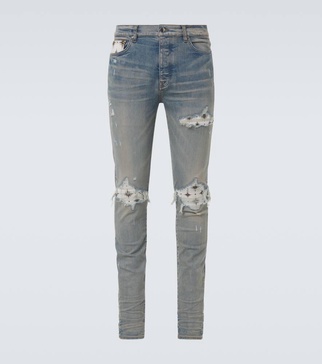 Micro Starburst distressed skinny jeans