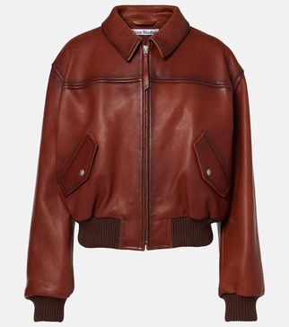 Leather bomber jacket 