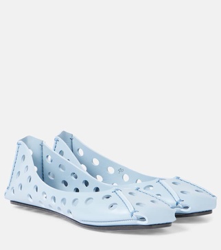 Perfo leather ballet flats