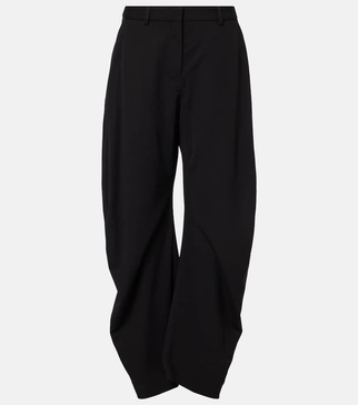 Mid-rise wide-leg pants