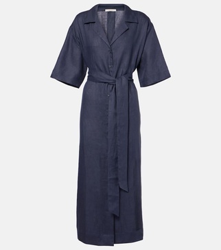 Larnaca linen midi dress