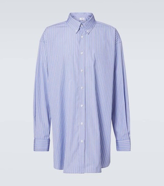 Striped oversized cotton shirt
