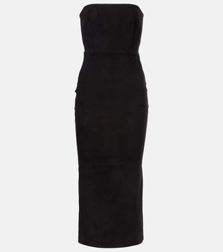 Suede midi dress