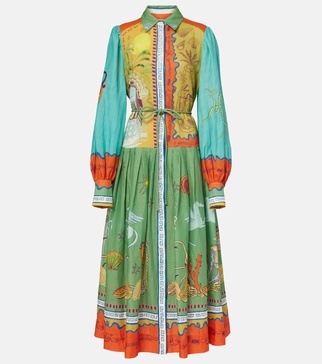 Surrealist cotton maxi dress