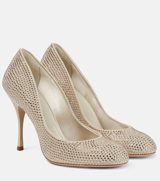 Marylin crystal-embellished pumps