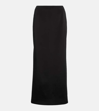 Stretch cady pencil midi skirt