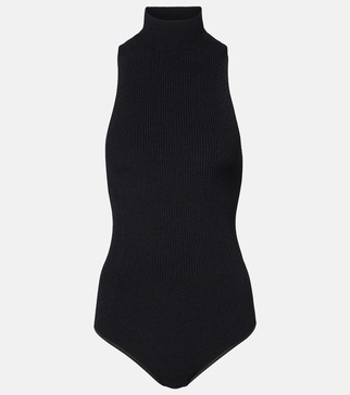 Halterneck jersey bodysuit