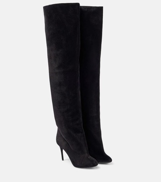 Decollete Cuissardes suede knee-high boots