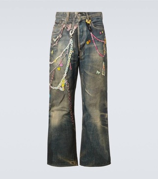 Trompe l'œil wide-leg jeans