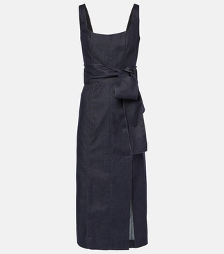 Denim midi dress