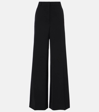 High-rise wool-blend wide-leg pants