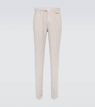 Linen slim pants