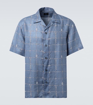 Printed linen shirt