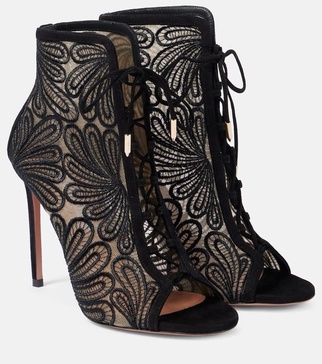 105 suede and lace ankle boots