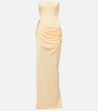 Draped crêpe satin corset dress