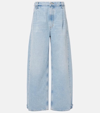 Darsha mid-rise barrel-leg jeans