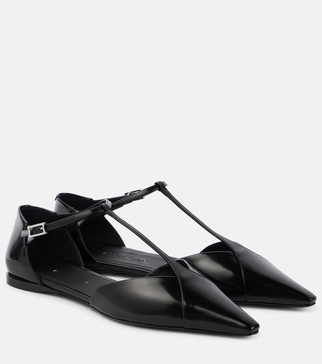 Fsilkway leather ballet flats