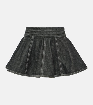 Peplum denim skirt belt