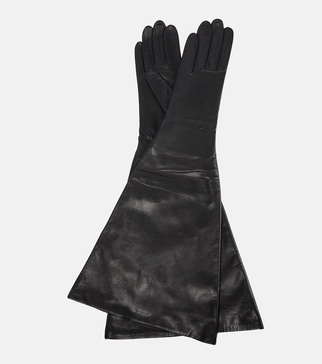 Flared leather gloves